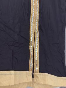 Elegant Black Kurta with Golden Embellishments