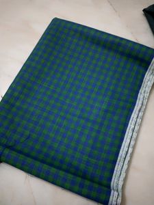 Man Dark Green Checkered Cotton Shirt And Trouser