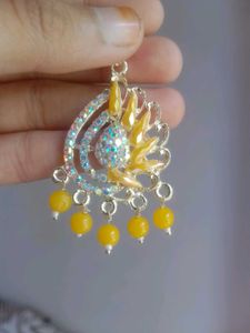 Stunning Yellow Jhumka Earrings