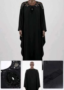 Elegant Black abaya kaftan with dupatta
