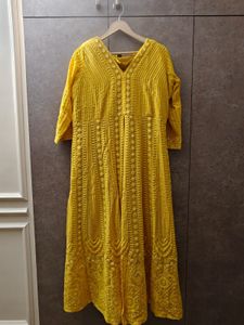 Yellow Chikankari Kurta