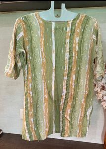 Elegant White &amp; Gold Kurta Set
