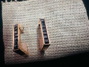 Stylish Gold & Black Earrings