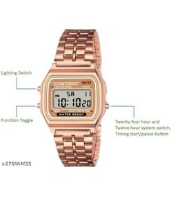 Retro Digital Rose Gold Watch