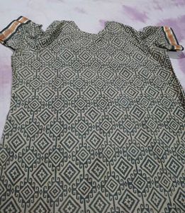 Stylish Printed Kurta with Black Pants