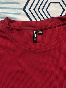 Ribbed Red T-Shirt