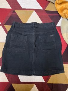 B1G1 Black Denim Mini Skirt