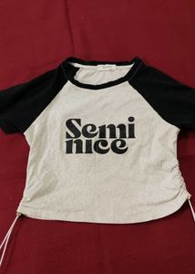 Stylish "Semi Nice" Graphic Tee SIZE-XS-S