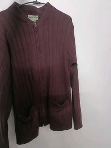 Wine purple Knit Cardigan
