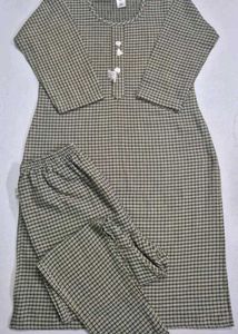 Checkered Kurta Set