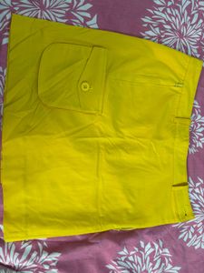 Bright Yellow Cargo Skirt