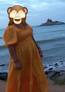 Mustard Cotton Smokey Dress