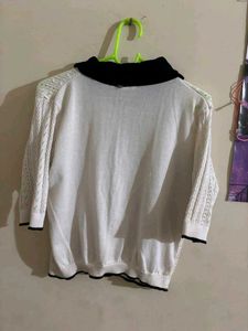 Vintage Knit Top with Collar