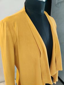 Zara Mustard Suede Waterfall Jacket