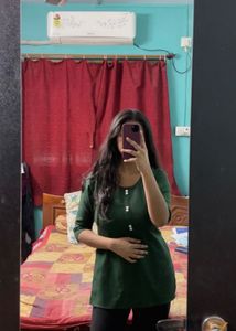 Olive Green Short Kurti