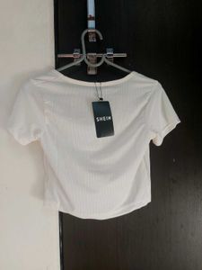 Ribbed Cream Hanley Button-Up Crop Top