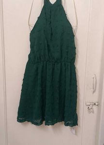 Emerald Green Halter Mini Dress