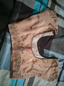 Elegant Peach Embroidered Saree