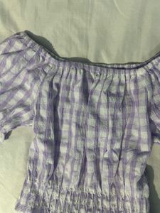 Lavender Gingham top