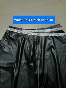 Plus Size Leather Flared Stylish Skirt Fits 36-40