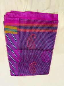 Kota Doria Purple Paisley Saree