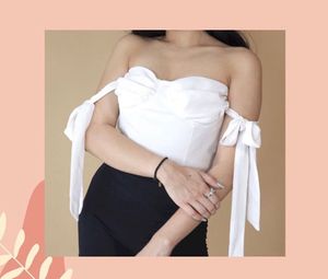 Chic White Corset Top with Tie Straps