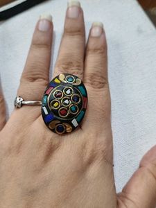 Boho Laq Oval Statement Ring