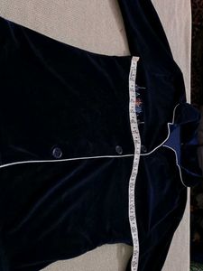 URBANIC Navy Blue Velvet Nightsuit