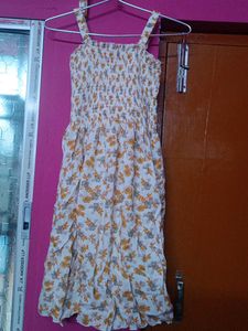 Boho Floral Smocked Midi Dress