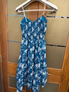 Blue White floral Dress (Padded)