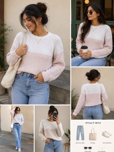 Cozy Two-Tone Knit Sweater