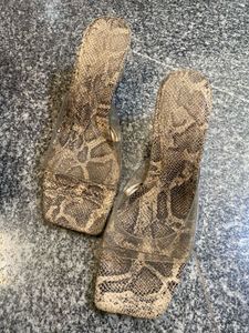 zara Snake Print Heeled Sandals-37