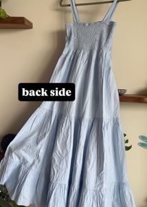 Light Blue Smocked Tiered Maxi Dress