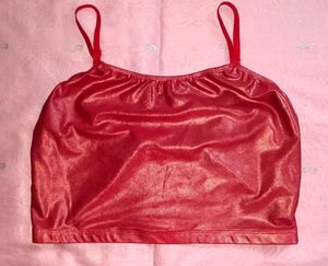 Party Shot Metallic Tube Crop Top