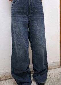 Cool vintage Wide Leg Blue Denim Jeans