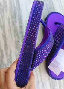 H&amp;M Purple Rhinestone Flip Flops
