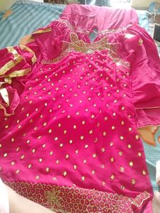 Beautiful Grara Suit With Heavy Neck Design