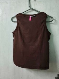 Brown Graphic Tank Top