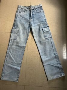 Light Wash Cargo Jeans
