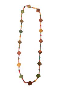 Boho Beaded Wood Necklace