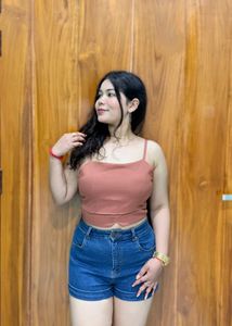 Tank top with Denim Shorts