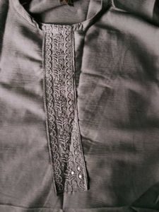 Elegant Grey Kurta Set with Dupatta
