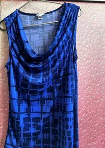 Cobalt Blue Draped Neck Top