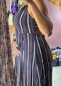 vertical striped beach dress