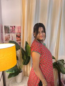 Red Printed Kurta