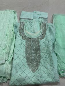 Mint Green Embellished Kurta Set