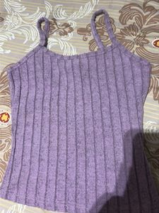 Purple Ribbed Cami Top