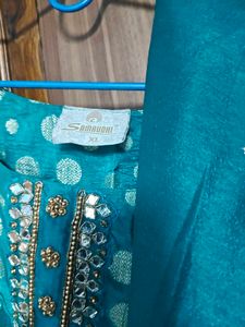 Elegant Teal Kurta with Mirror Work