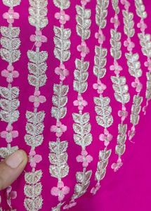 Vibrant Pink Embroidered Kurta (M SIZE)