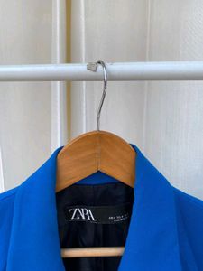 Zara Blue Double Breasted Blazer